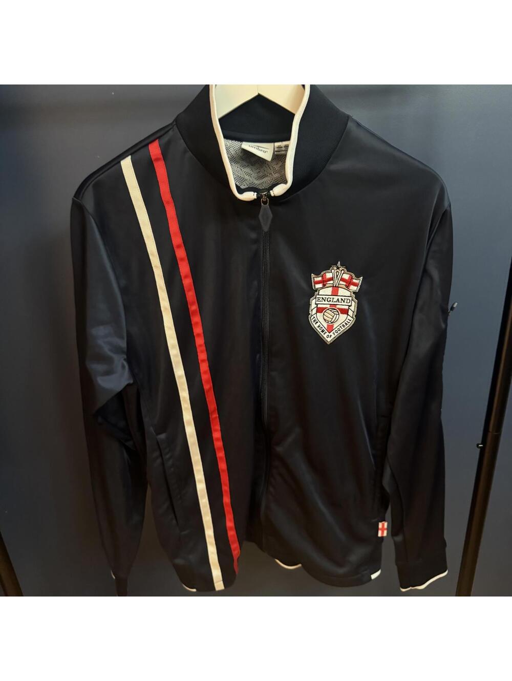 Umbro England Football Retro Track Jacket Men’s Small Navy Red White
